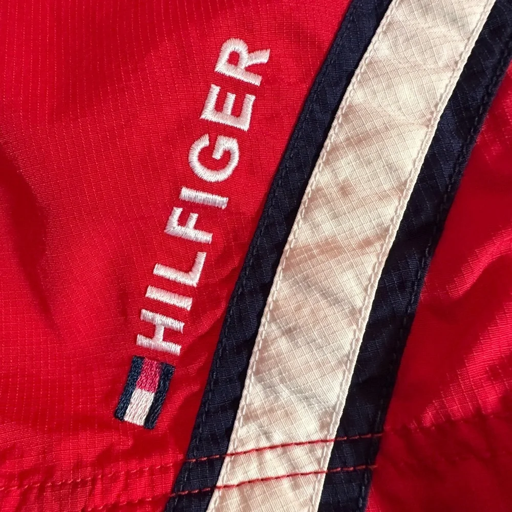 VTG Y2K Tommy Hilfiger Logo Mens Swim Shorts Med Red White Blue Retro 5